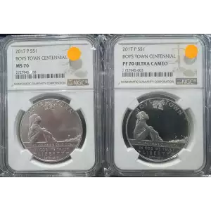 2017-P Boys Town Centennial Modern Commemorative 2 Coin NGC Set
