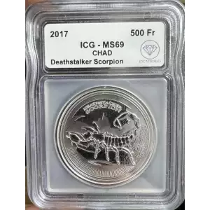 2017 Silver Chad Deathstalker Scorpion ICG MS69 IDC Verified