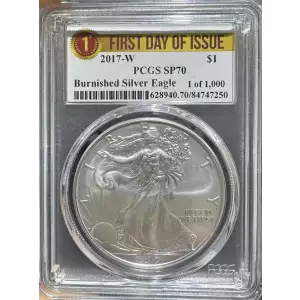 2017-W American Silver Eagle PCGS SP70 Burnished First Day of Issue