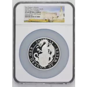 2018 10oz Red Dragon of Wales The Queen's Beasts ULTRA CAMEO (2)