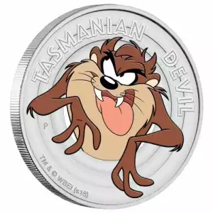 2018 Tuvalu 1/2 oz Looney Tunes Tasmanian Devil Silver Proof Coin (3)