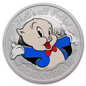 2018 Tuvalu 1 oz Looney Tunes Porky Pig Silver Proof Coin (4)