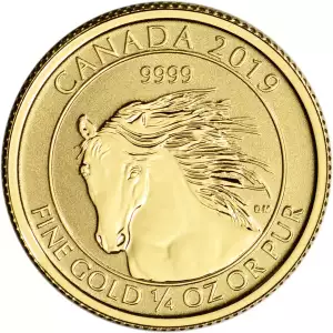 2019 Canada Gold Wild Horse 1/4 oz $10 - Reverse Proof