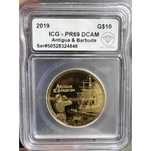 2019 Gold Antigua and Barbuda ICG MS-69 DCAM IDC Verified