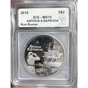 2019 Silver Antigua & Barbuda Rum Runner ICG MS70 IDC Verified