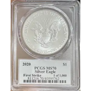 2020 $1 Silver Eagle First Strike Leonard Buckley 1 of 1000