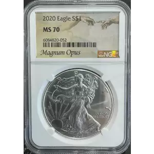 2020 American Silver Eagle MS 70 NGC Magnum Opus Label