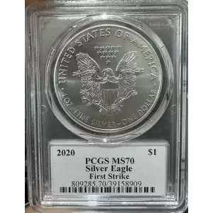 2020 American Silver Eagle PCGS MS 70 First Strike (Black label) (2)