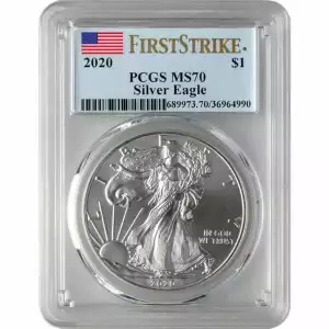 2020 American Silver Eagle PCGS MS 70 First Strike (Blue Label) (2)