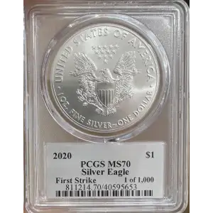 2020 American Silver Eagle PCGS MS 70 First Strike Cleveland Signed - Gold Label (2)