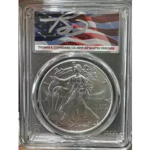 2020 American Silver Eagle PCGS MS 70 (Thomas Cleveland Signed) (2)