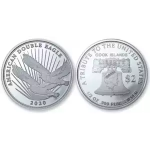 2020 Cook Islands $2 American Double Eagle 1/2 oz