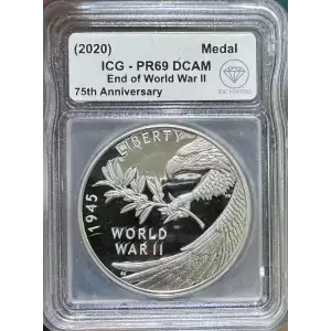 (2020) End of World War II 75th Anniversary PCGS PR69 Silver Medal IDC Verified (3)