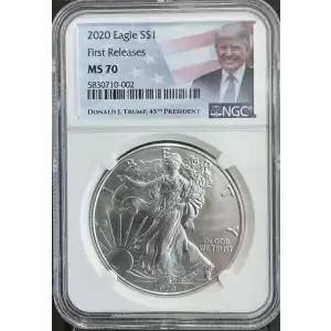 2020 First Release MS70 Trump label