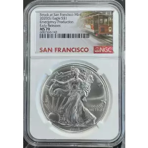 2020 (S) American Silver Eagle EP - ER NGC MS70 (Trolley Label) (2)