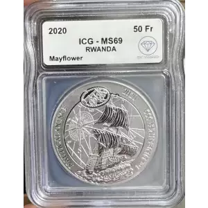 2020 Silver Rwanda Mayflower ICG MS69 IDC Verified