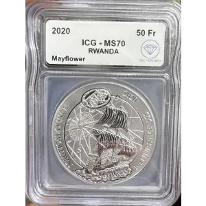 2020 Silver Rwanda Mayflower ICG MS70 IDC Verified