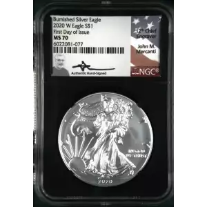 2020 W Burnished Silver Eagle First Day of Issue  (2)