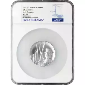 2021 2.5oz Silver Medal Air Force NGC ER MS70