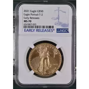 2021 $50 Gold eagle NGC MS70 Early Releases T-2 (2)