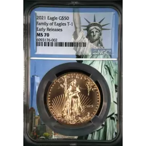 2021 AGE NGC T-1 ER MS70 Liberty Core