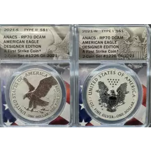 2021 American Silver Eagle ANACS RP70 DCAM Designer Edition - F.S (2 Coin Set) (5)