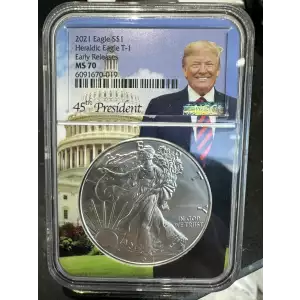 2021 ASE NGC ER MS70 Heraldic Eagle T-1 Donald Trump Core