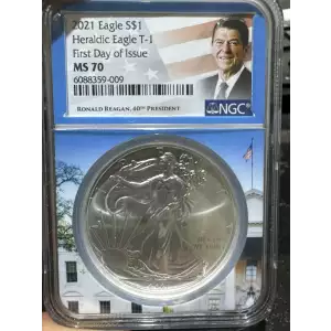 2021 NGC MS70 T-1 First Day of Issue Reagan Label White House Core