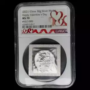 2021 NGC MS70 Valentines Day Silver Condom