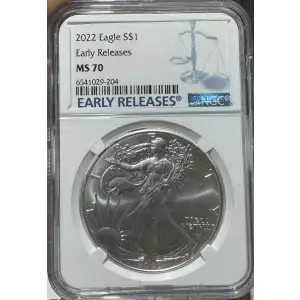 2022 American Silver Eagle NGC Early Releases MS70