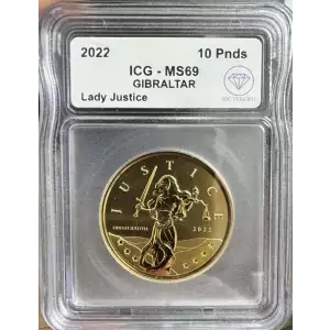 2022 Gold Gibraltar Lady Justice ICG MS-69 IDC Verified (2)