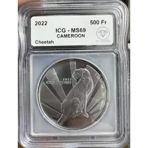 2022 Silver Cameroon Cheetah ICG MS69 IDC Verified