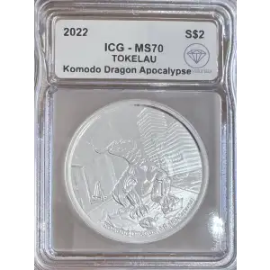 2022 Silver Tokelau Komodo Dragon A.I Apocalypse ICG MS70 IDC Verified