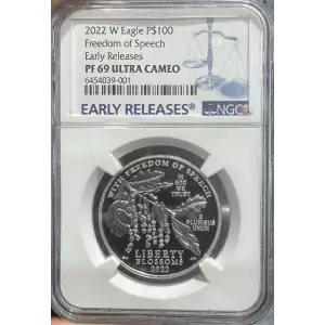 2022 W American Platinum Eagle PF 70 Ultra Cameo Freedom of Speech ER