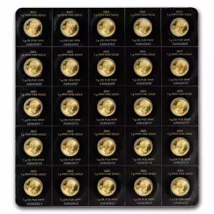 2023 25x 1 gram Gold Maple Leafs Maplegram25™ (In Assay Sleeve)