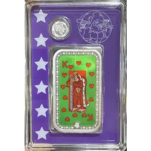 2025 1 oz Silver Postal Express Mint Playing Cards - King (With 1 Gram Round) (2)
