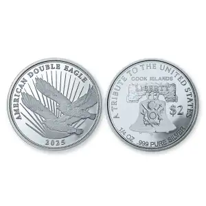 2025 Cook Islands $2 American Double Eagle 1/4 oz