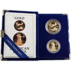 2pc Proof American Gold Eagle (Random Year, w/Box & COA) (2)