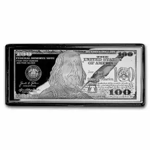 4 oz $100 Franklin Note Silver Bar (2)