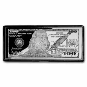 4 oz $100 Franklin Note Silver Bar (2)