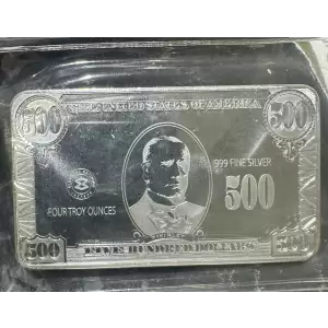 4 oz $500 McKinley Note Silver Bar (2)