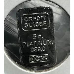 5 Gram Credit Suisse Failed Bank Logo Platinum Bar