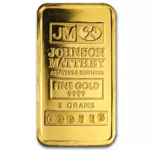 5 Gram Johnson Matthey Gold Bar