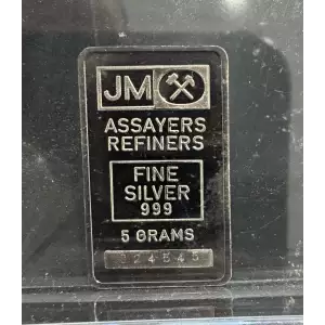 5 gram Silver Bar - Johnson Matthey (Plain Reverse) (2)