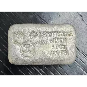 5 oz Scottsdale Poured Silver Bar Vintage