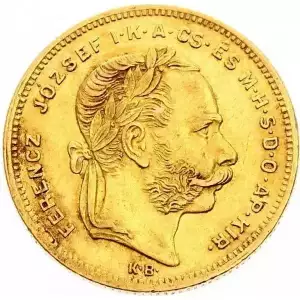 Austria Hungary 8 forint 4 Ducat Gold Coin
