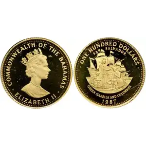 Bahamas Gold Coin $100 (1987)