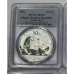 Chinese Silver Pandas PCGS MS 69 (2011)