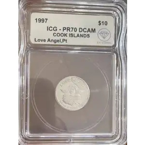 Cook Islands $10 Love Angel Platinum