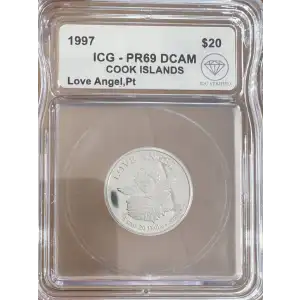 Cook Islands $20 Love Angel Platinum